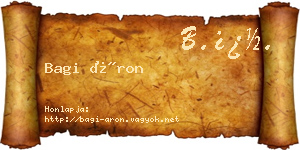 Bagi Áron névjegykártya